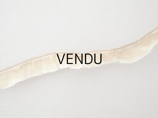 画像2: *蚤の市* 19世紀末 アンティーク  シルク製 フリル付 トリム 4.87m  8mm幅 ブラウン&ゴールドのグラデーション  (2)