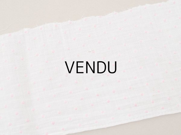 画像4: アンティーク ピンクの小さなドット刺繍入り コットンオーガンジー 6.57m ファブリック 生地 (4)