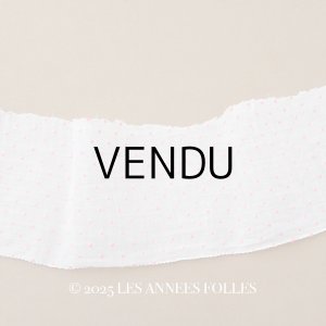 画像: アンティーク ピンクの小さなドット刺繍入り コットンオーガンジー 6.57m ファブリック 生地