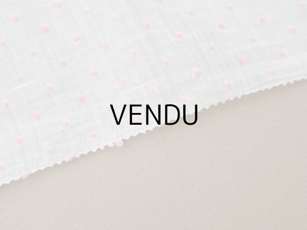 画像7: アンティーク ピンクの小さなドット刺繍入り コットンオーガンジー 6.57m ファブリック 生地 (7)