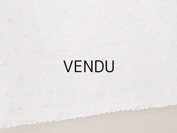画像3: アンティーク ピンクの小さなドット刺繍入り コットンオーガンジー 6.57m ファブリック 生地 (3)