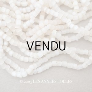 画像: アンティーク ガラス製 サティネビーズ カット入り オフホワイト 1cm=5粒