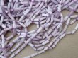 画像3: アンティーク ガラス製 サティネビーズ 淡いパープル 竹ビーズ 5mm (3)