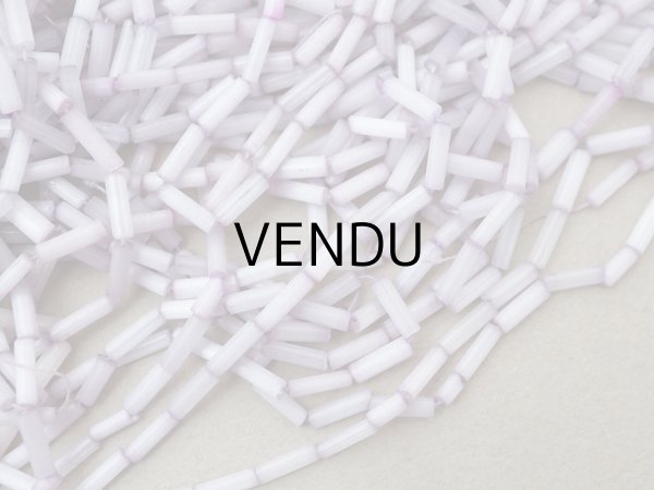 画像3: アンティーク ガラス製 サティネビーズ 淡いパープル 竹ビーズ 5mm (3)