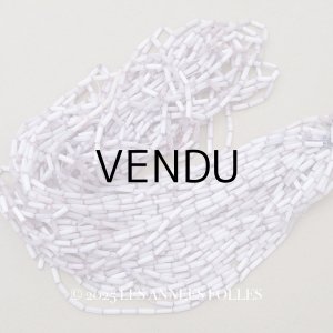 画像: アンティーク ガラス製 サティネビーズ 淡いパープル 竹ビーズ 5mm