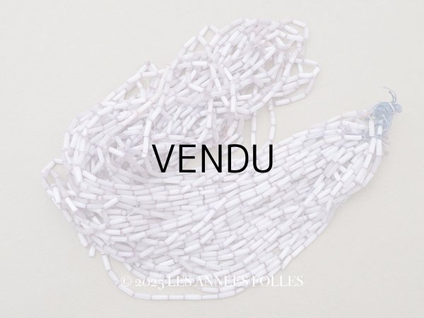 画像1: アンティーク ガラス製 サティネビーズ 淡いパープル 竹ビーズ 5mm (1)