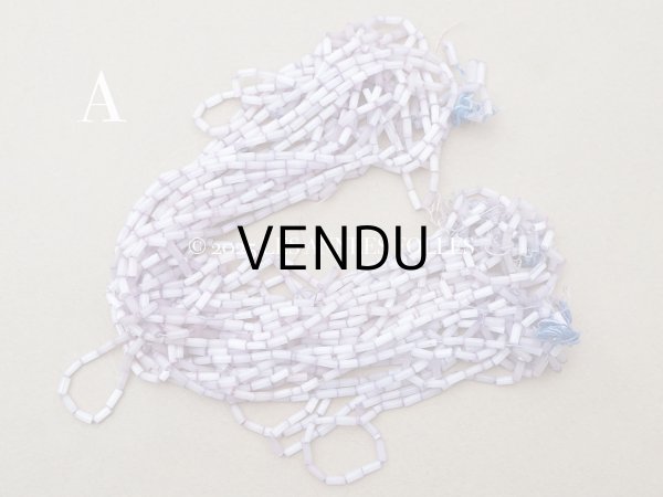 画像2: アンティーク ガラス製 サティネビーズ 淡いパープル 竹ビーズ 6.5mm (2)