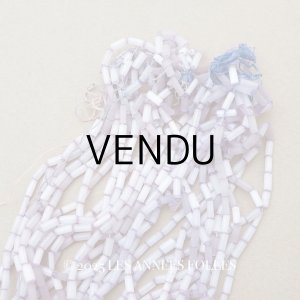 画像: アンティーク ガラス製 サティネビーズ 淡いパープル 竹ビーズ 6.5mm