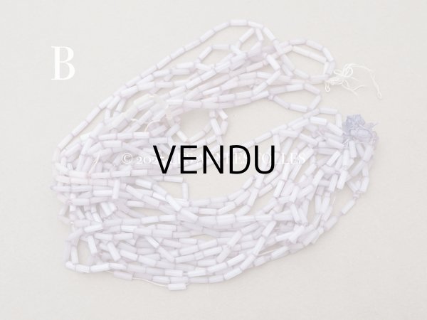 画像4: アンティーク ガラス製 サティネビーズ 淡いパープル 竹ビーズ 6.5mm (4)