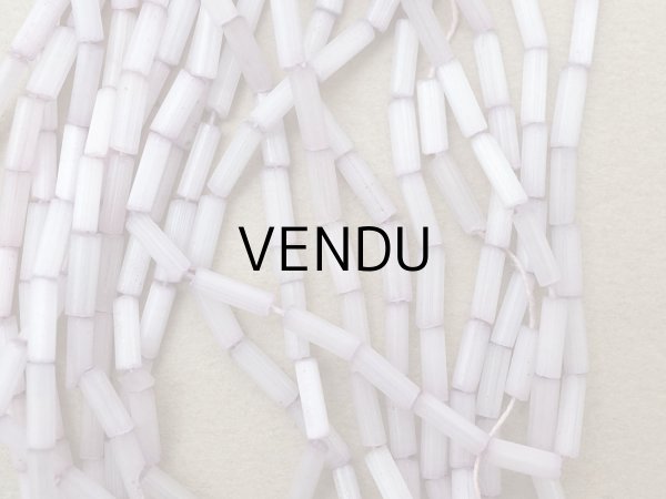 画像5: アンティーク ガラス製 サティネビーズ 淡いパープル 竹ビーズ 6.5mm (5)