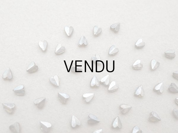 画像5: アンティーク 極小 ハート型 ガラスビーズ シルバー色 4.5×3.75mm 123ピース (5)