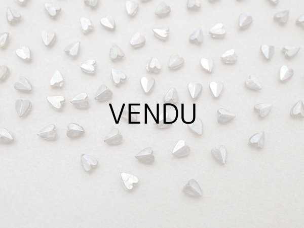 画像2: アンティーク 極小 ハート型 ガラスビーズ シルバー色 4.5×3.75mm 123ピース (2)