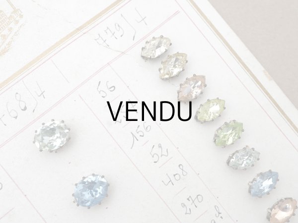 画像5: 19世紀末 アンティーク  サンプラー 大きなラインストーン パステルカラー グラスストーン - A.S.F - (5)