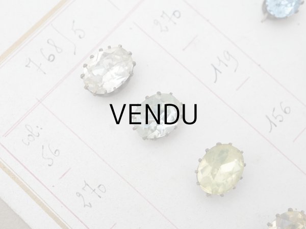 画像8: 19世紀末 アンティーク  サンプラー 大きなラインストーン パステルカラー グラスストーン - A.S.F - (8)