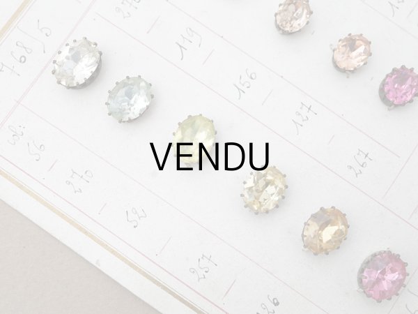 画像4: 19世紀末 アンティーク  サンプラー 大きなラインストーン パステルカラー グラスストーン - A.S.F - (4)