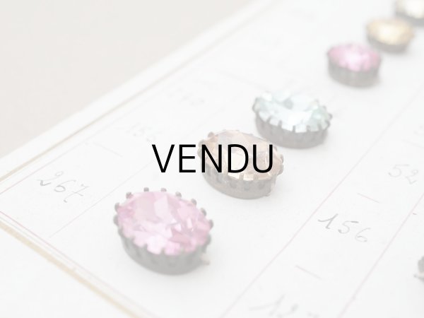 画像10: 19世紀末 アンティーク  サンプラー 大きなラインストーン パステルカラー グラスストーン - A.S.F - (10)