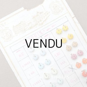 画像: 19世紀末 アンティーク  サンプラー 花型 ガラスビーズ  - AS&JHJS  -