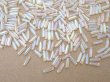 画像5: アンティーク ガラスビーズ カット入り オーロラ加工 ライン入り 2×7mm ストライプ 40g (5)