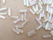 画像4: アンティーク ガラスビーズ カット入り オーロラ加工 ライン入り 2×7mm ストライプ 40g (4)