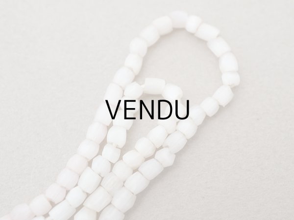 画像3: アンティーク ガラス製 サティネビーズ カット入り オフホワイト 2種セット 24g (3)