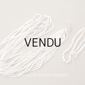 画像: アンティーク ガラス製 サティネビーズ カット入り オフホワイト 2種セット 24g