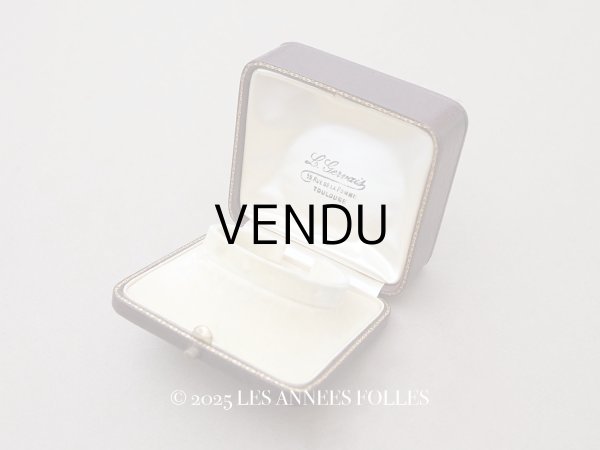 画像1: アンティーク 金彩入り 本革製 ジュエリーボックス ボルドー ブレスレット用 (1)