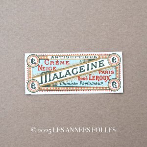 画像: アンティーク パフュームラベル CREME NEIGE MALACEINE - RENE LEROUX PARIS -