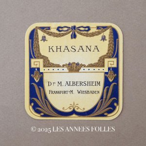 画像: アンティーク パウダーボックスのラベル リボンのガーランド KHASANA - Dr.M.ALBERSHEIM -