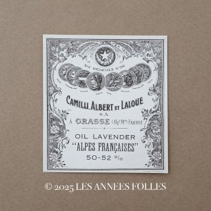 画像: アンティーク パフュームラベル OIL LAVENDER ALPES FRANCAISE - CAMILLE ALBERT ET LALOUE -
