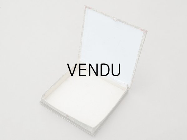 画像9: アンティーク 薔薇の花かごのメダイヨン カルトナージュボックス オリーブグリーン (9)