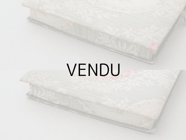 画像8: アンティーク 薔薇の花かごのメダイヨン カルトナージュボックス オリーブグリーン (8)