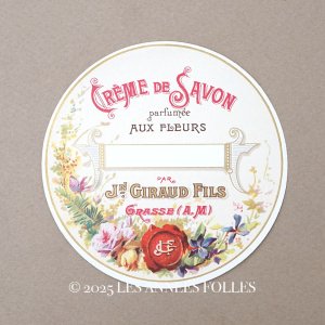 画像: アンティーク パフュームラベル CREME DE SAVON PARFUMEE AUX FLEURS - JN.GIRAUD FILS -