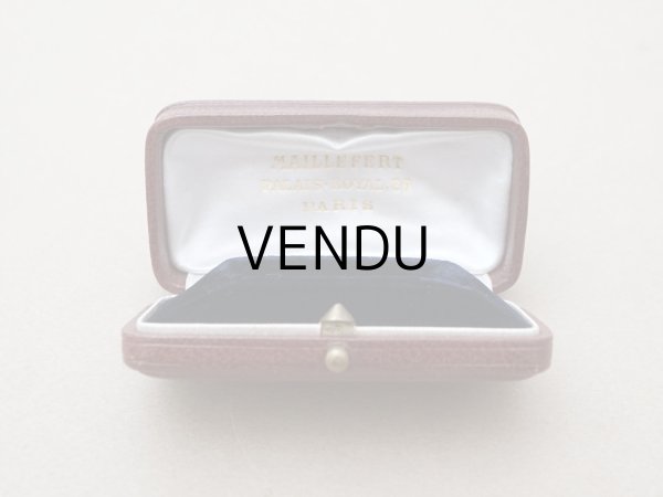 画像2: アンティーク 本革製 ジュエリーボックス 金彩入り ボルドー エパングル (2)