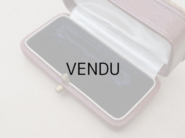 画像4: アンティーク 本革製 ジュエリーボックス 金彩入り ボルドー エパングル (4)