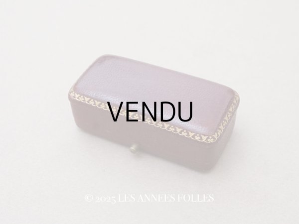 画像1: アンティーク 本革製 ジュエリーボックス 金彩入り ボルドー エパングル (1)