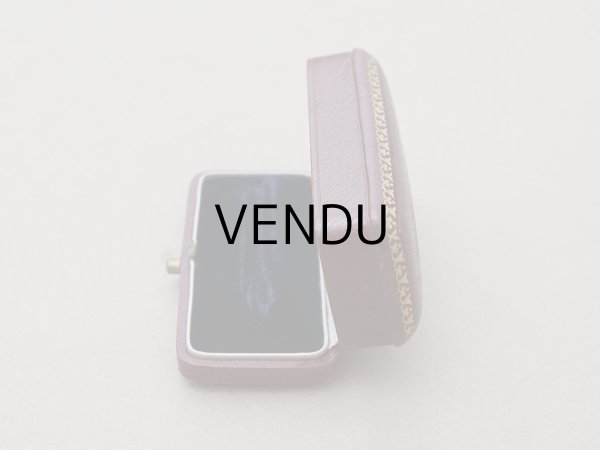 画像5: アンティーク 本革製 ジュエリーボックス 金彩入り ボルドー エパングル (5)