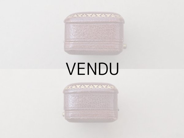 画像8: アンティーク 本革製 ジュエリーボックス 金彩入り ボルドー エパングル (8)