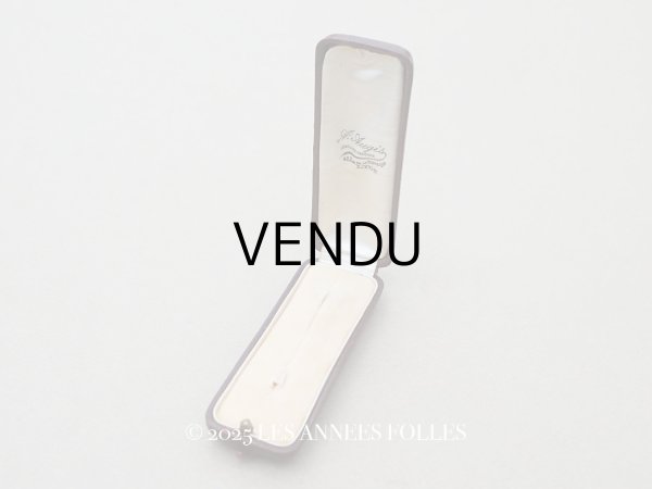 画像1: アンティーク 本革製 ジュエリーボックス ボルドー エパングル (1)