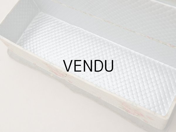 画像17: アンティーク グローブボックス 薔薇模様のカルトナージュボックス　 (17)