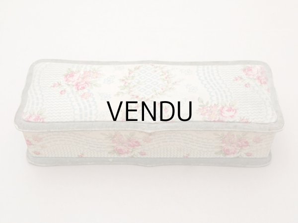 画像2: アンティーク グローブボックス 薔薇模様のカルトナージュボックス　 (2)