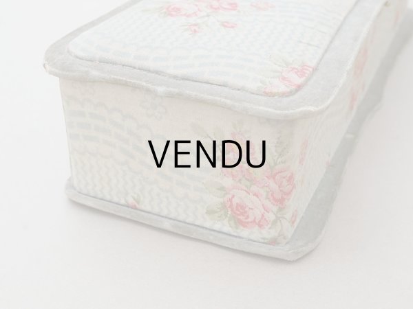 画像9: アンティーク グローブボックス 薔薇模様のカルトナージュボックス　 (9)