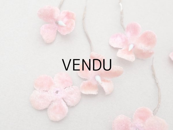 画像3: 【クリスマスセール2025対象外】アンティーク ベルベットの布花 9ピースのセット ピンク (3)