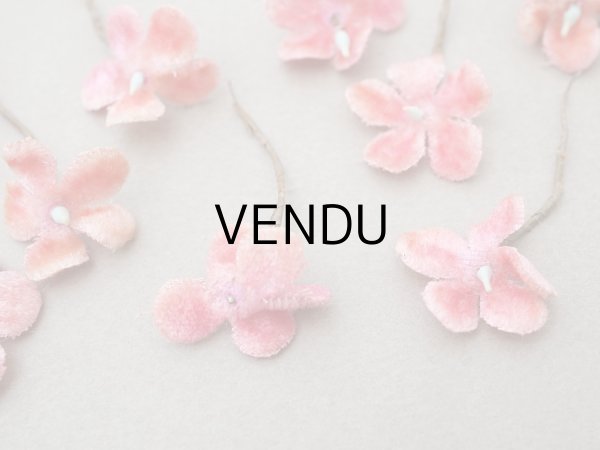 画像2: 【クリスマスセール2025対象外】アンティーク ベルベットの布花 9ピースのセット ピンク (2)