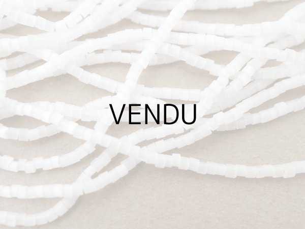 画像4: アンティーク ガラス製 サティネビーズ ホワイト 1cm=8粒 (4)