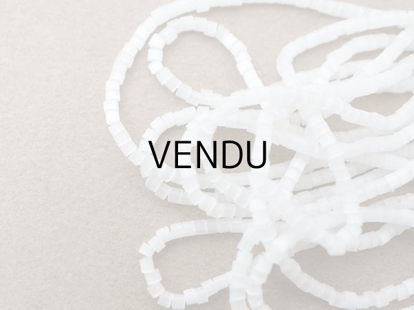 画像5: アンティーク ガラス製 サティネビーズ ホワイト 1cm=8粒 (5)