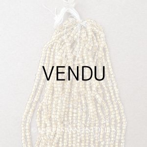 画像: アンティーク ライン入り クリア＆シャンパンゴールド シードビーズ ガラスビーズ 62g