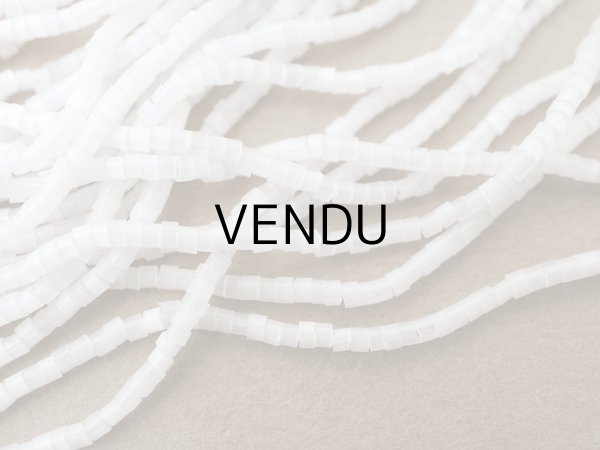 画像3: アンティーク ガラス製 サティネビーズ ホワイト 26g 1cm=8.5粒 (3)