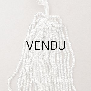 画像: アンティーク ライン入り クリア＆シルバー シードビーズ ガラスビーズ 63g