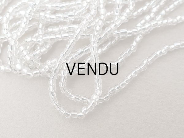 画像3: アンティーク クリア＆シルバー シードビーズ  ガラスビーズ 1cm=8粒 (3)