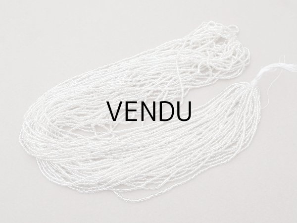 画像2: アンティーク クリア＆シルバー シードビーズ  ガラスビーズ 39g 1cm=9粒 (2)